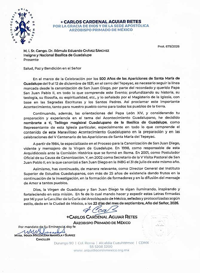Carta Cardenal Aguiar 1